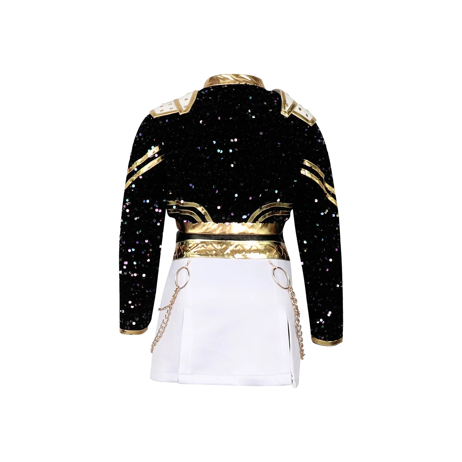 Kids  Rumi mila zuoyi Cosplay costume Black and gold set Children's girl idol role-playing costum