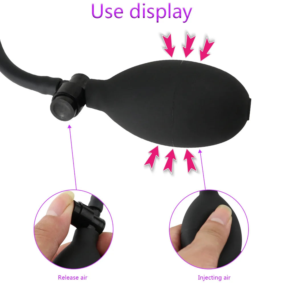 Inflatable Dildo Vagina Anus Dilator Expandable Butt Plugs Bdsm Adult Game Sex Toy for Women Men Gay Anal Plug Prostate Massager