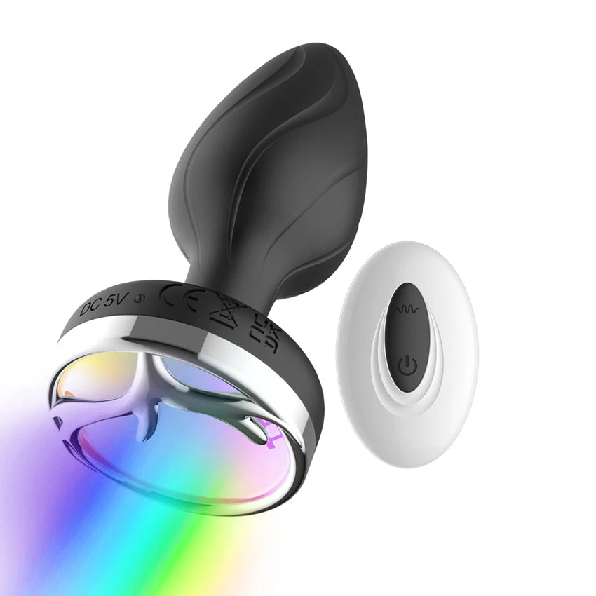 LED Colorful Light Butt Plug for Women Men Anal Plug Vibrator Prostate Massager Adults Sex Toys Wireless Remote Control Buttplug