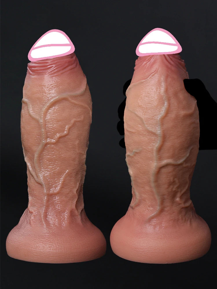 Realistic Soft Thick XXL dildo Masturbators Big Dick Double Silicone Flesh Penis Woman Man Anal sextoy Suction Cup penis sextoys