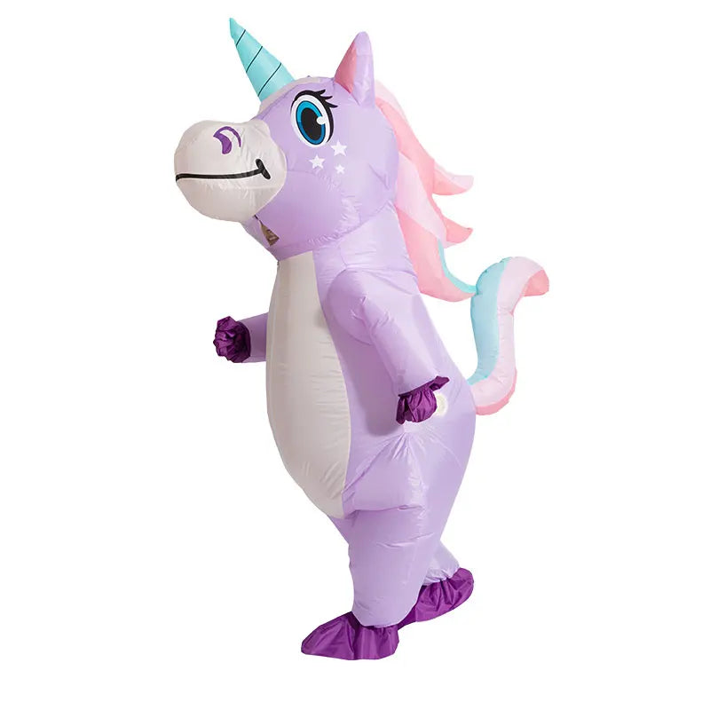 anime Inflatable Unicorn Costume Pink Full Body Unicorn Cosplay Costumes with Blower Funny Party Halloween Costume for Adult