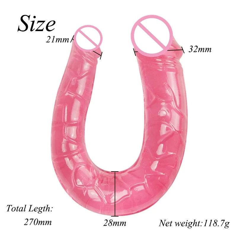 Double Head Silicone Long Penis Jelly Realistic Dildo Flexible Female Pussy Vagina Anal Masturbator Sex Toy Lesbian Cock Lovetoy