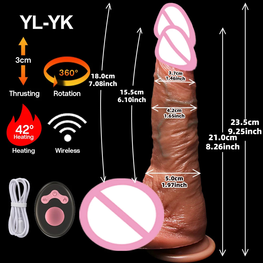 Vibrator dildo xxl realistic big cock telescopic heated spinning penis expansion vibratory massager female couple sex toys 18