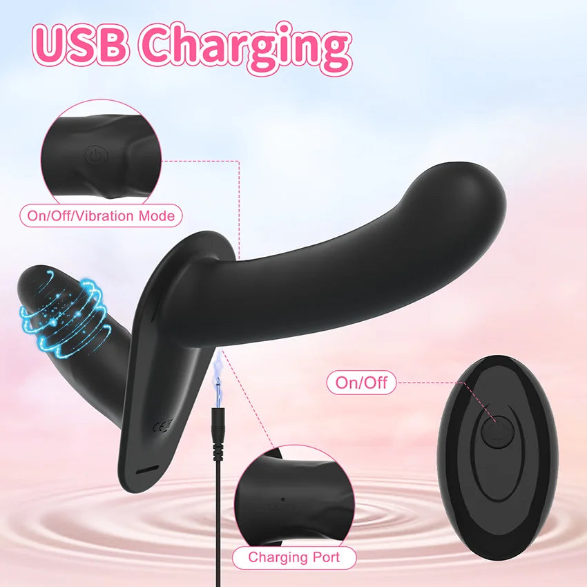 Wearable Double Vibrators Penetration G-Spot Strap On Dildo Panties for Lesbian Vagina Massager Couples Sex Toys Adult Products