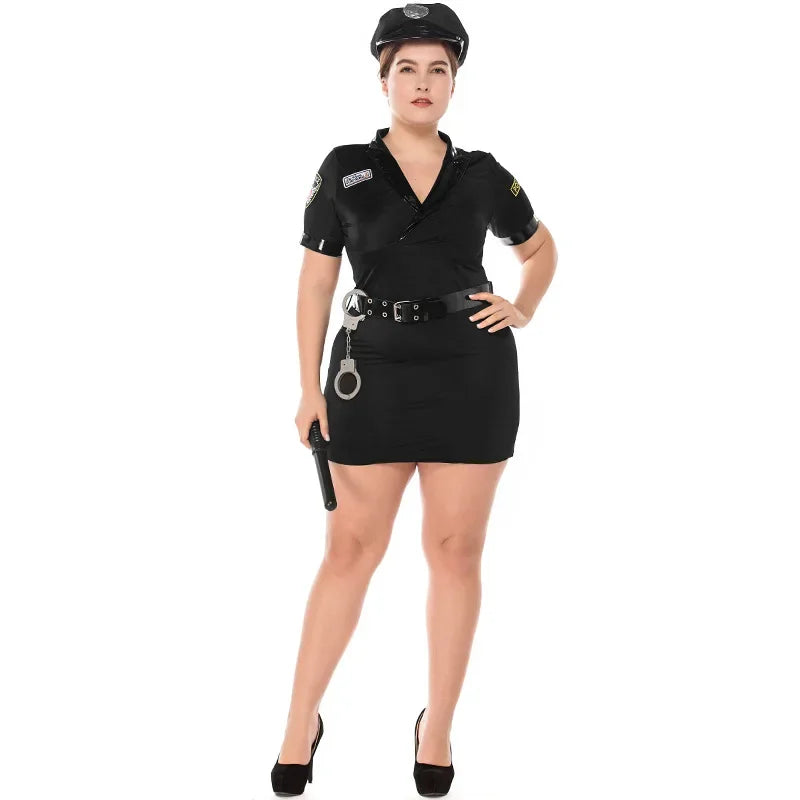 Sexy Police Cop Woman Officer Costume Adult Policewomen for Cosplay Halloween Party Carnival Fancy Dress