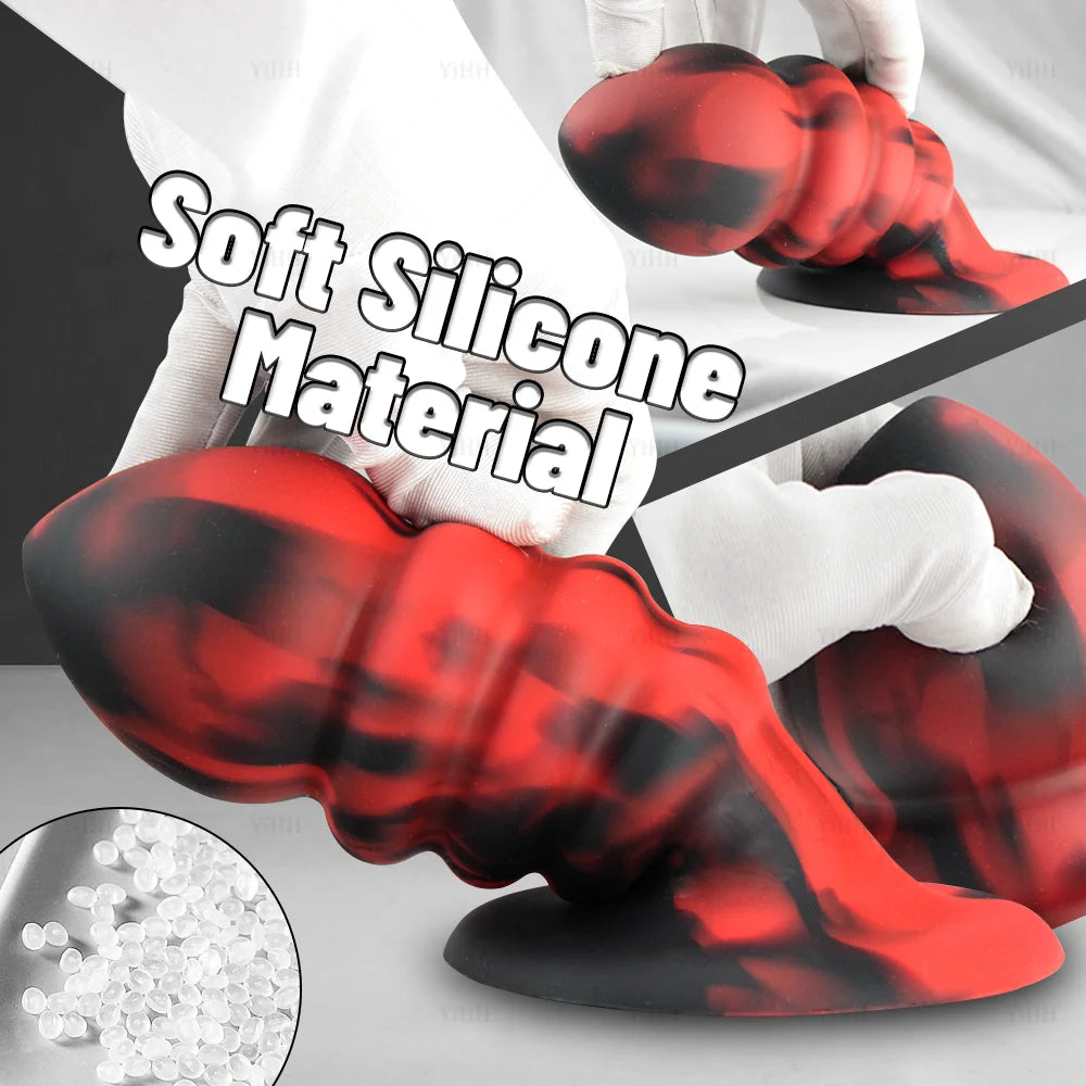 Anal Plug Dildo Huge Silicone Butt Plug Beads Big Penis Vaginal Anal Dilator Suction Cup Prostate Massage Anal Toy for Women Men