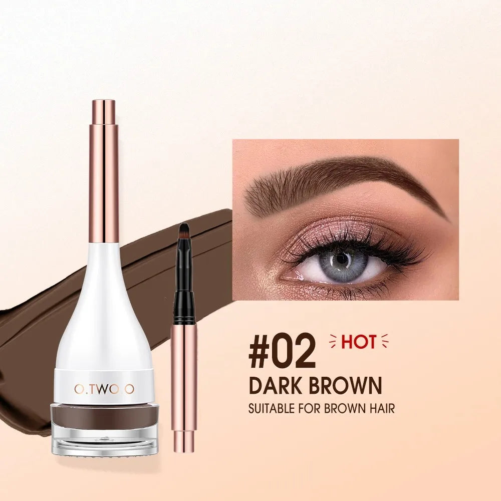 O.TWO.O Eyebrow Pomade Brow Natural Waterproof Creamy Texture Highly Tint Eyebrow Gel Double Use For Eyeliner Beauty Makeup
