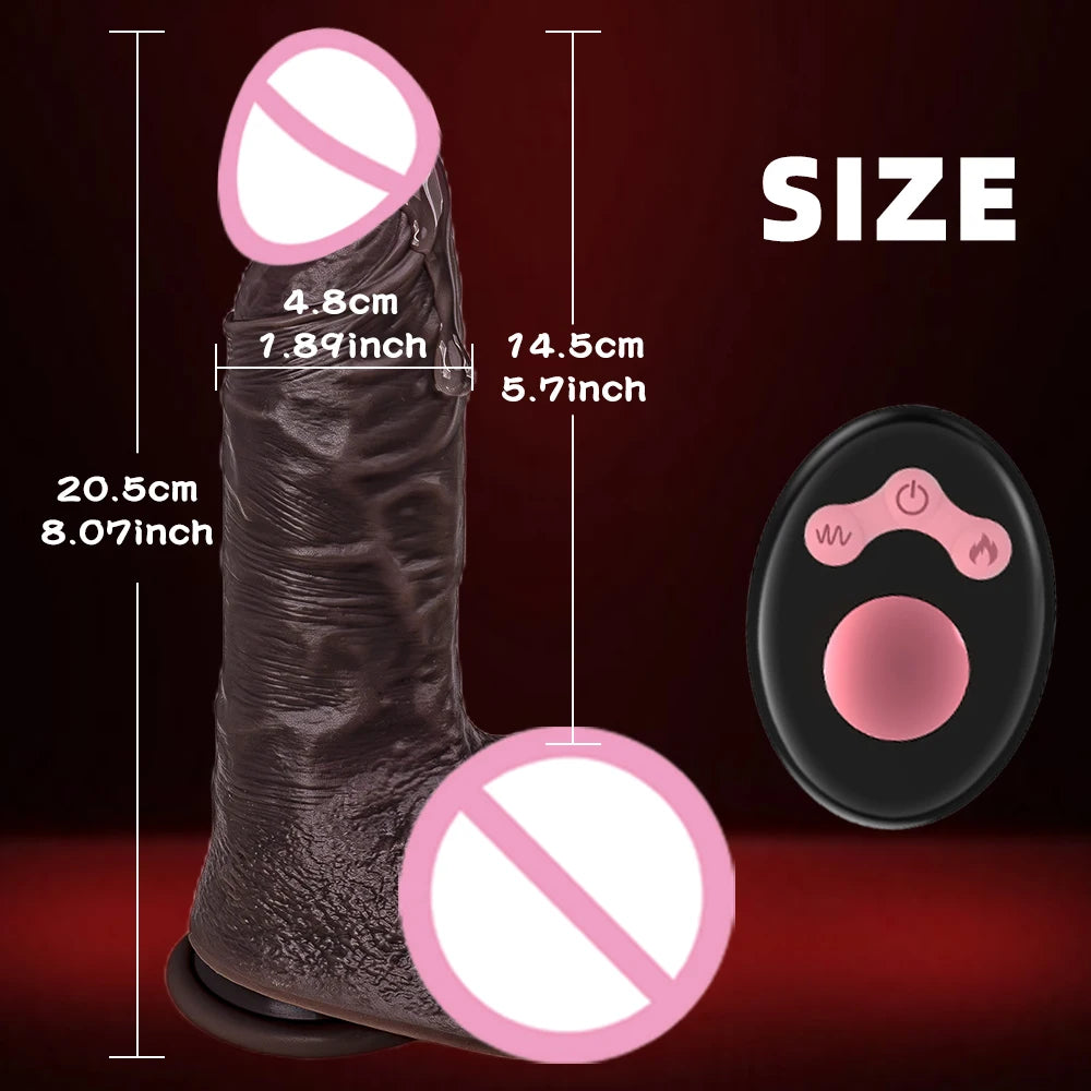 Vibrator dildo xxl realistic big cock telescopic heated spinning penis expansion vibratory massager female couple sex toys 18