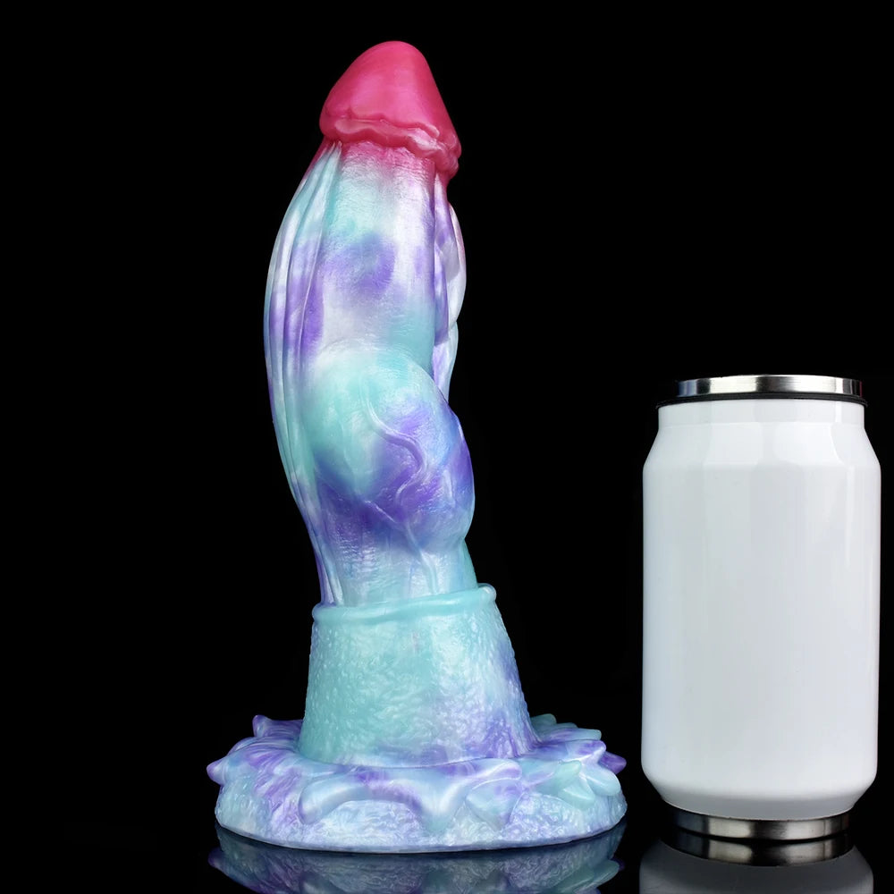 ELKKOST Large Fantasy Dragon Penis Size S M L Sex Toys with Sucker Long Colorful Dildo Silicone Anal Sex Toys Butt Plug
