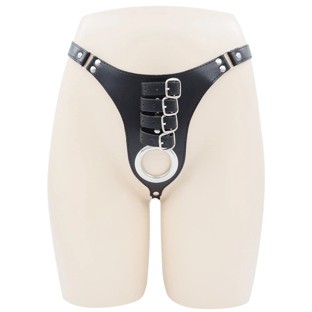 Male Chastity Pants Sexy Lingerie Panties Harness Leather Thong Underwear Bdsm Bondage Restraint Erotic Sex Toys for Women Men
