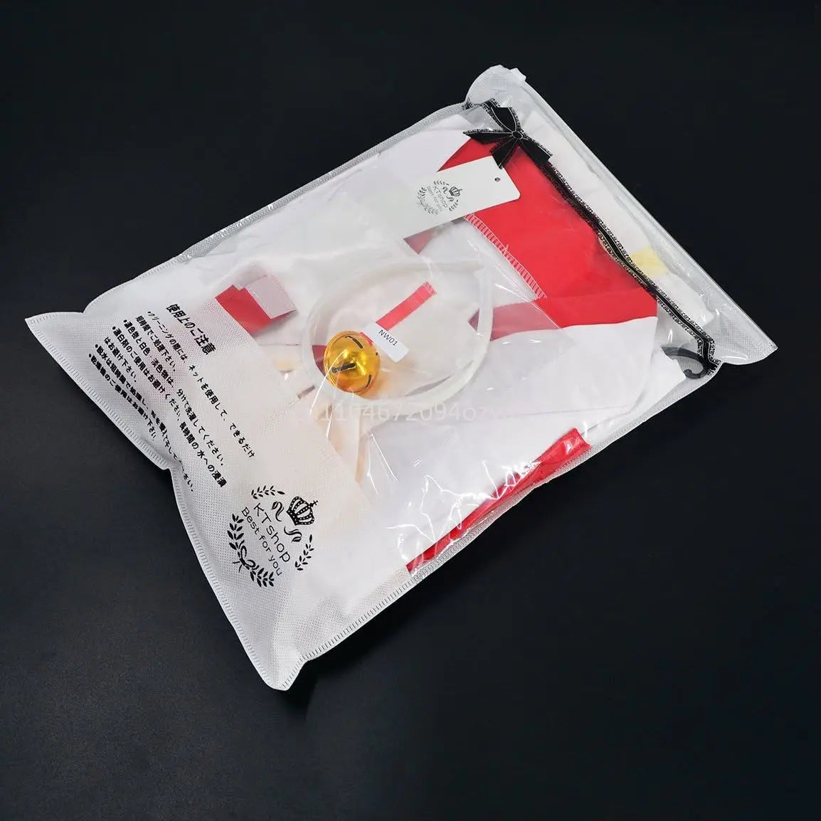 Japanese Anime red and White Kimono Fox Cosplay Costume with Socks