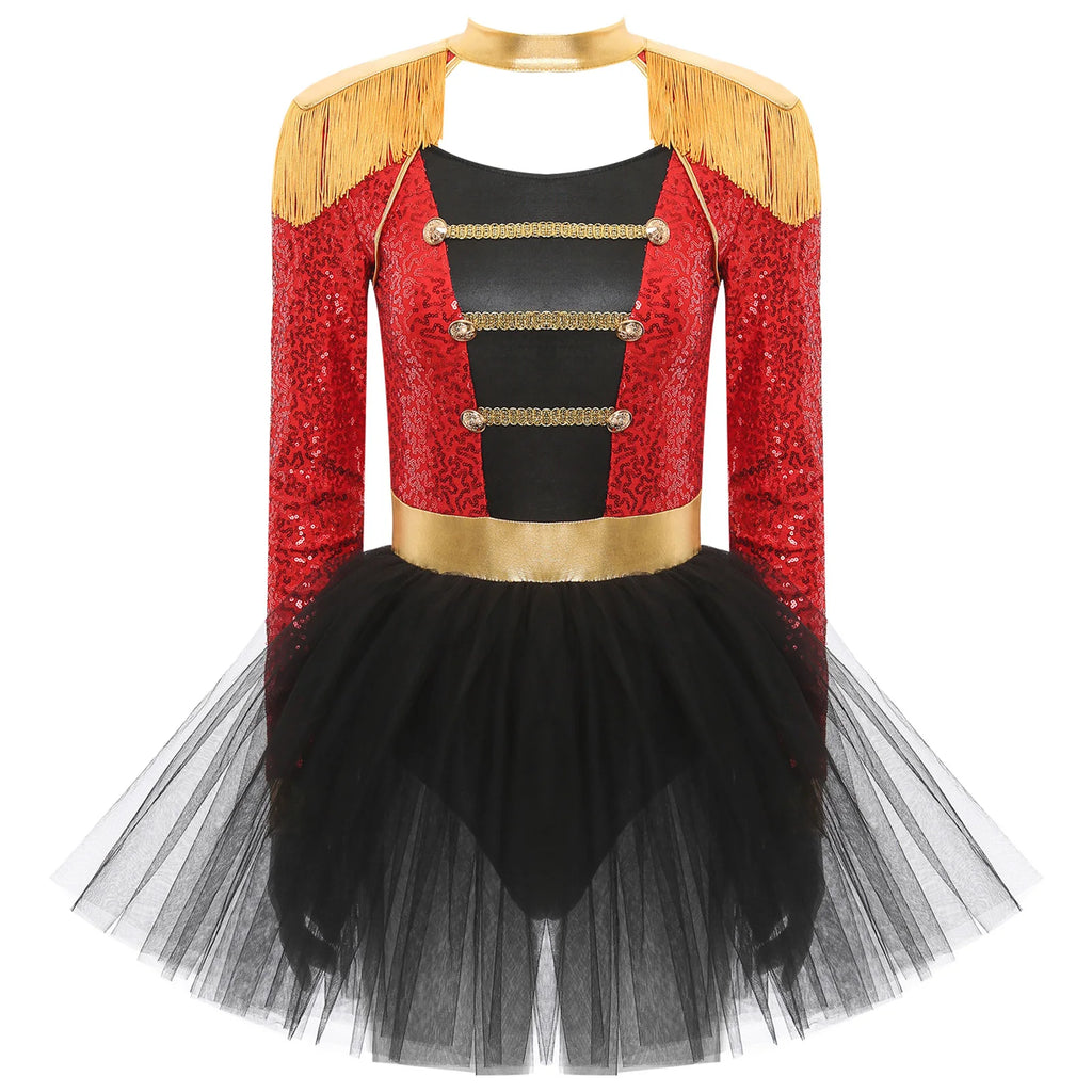 Womens Circus Ringmaster Halloween Cosplay Costume Glitter Lion Tamer Director Uniform Circus Majorette Carnival Clown Clothings