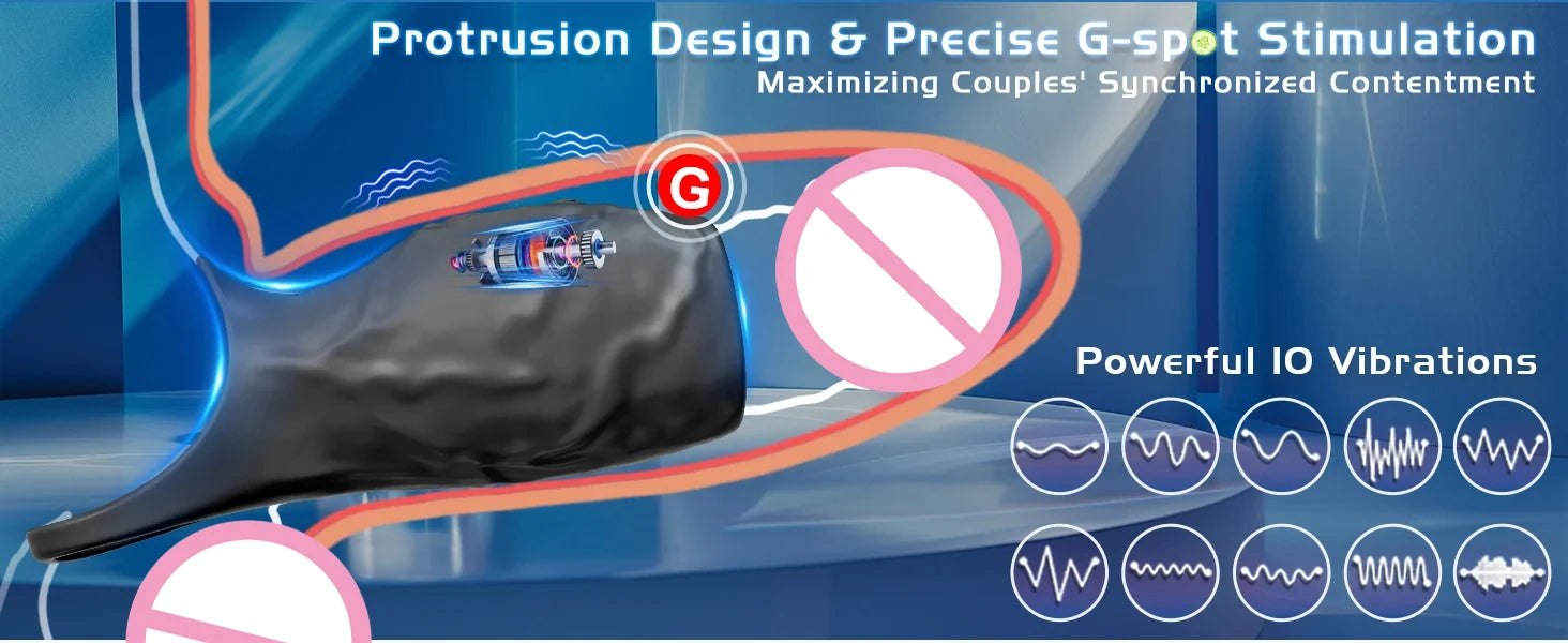 Vibrator Penis Sleeve Cock Ring Ejaculation Extender for Penis Testicles G Spot Stimulation Couples Adult Sex Toys for Men Women