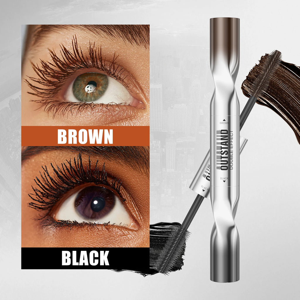 2 Color Waterproof Mascara | Long-Lasting, Smudge-Proof, Curling Formula Black & Green Shades, Formaldehyde-Free Eyelash Primer