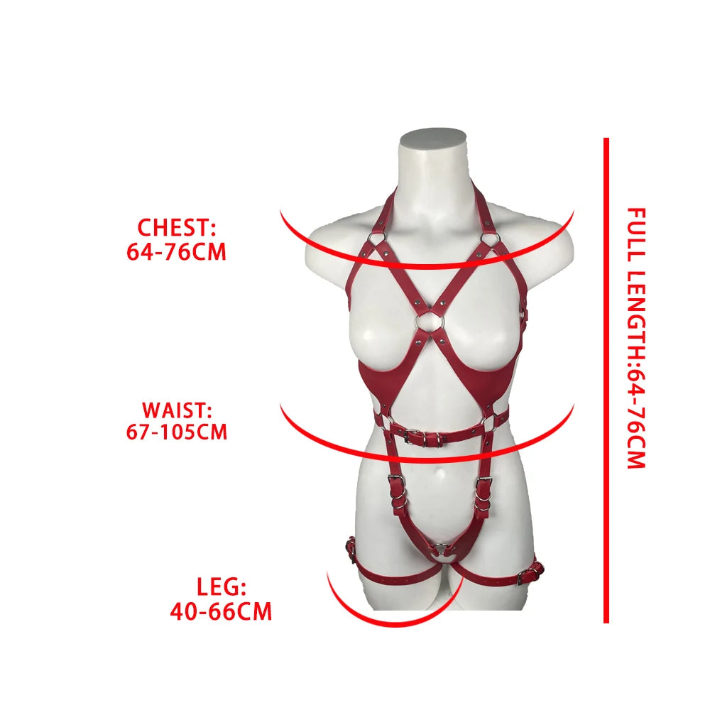 UYEE Full Body Harness Bondage Women Garter Belt Sexy Underwear Suspenders Leather Lingerie Fetish Erotic Bdsm Gothic Clothes