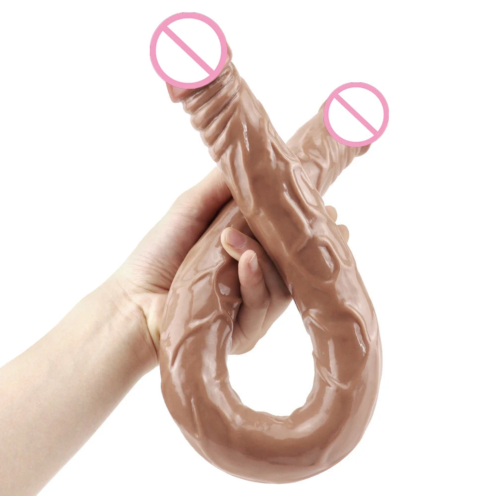55cm Multicolor Double Head Dildo Flexible Dick Soft Big Penis Vagina Orgasm G-spot Stimulator Anal Sex Toys For Lesbian And Gay