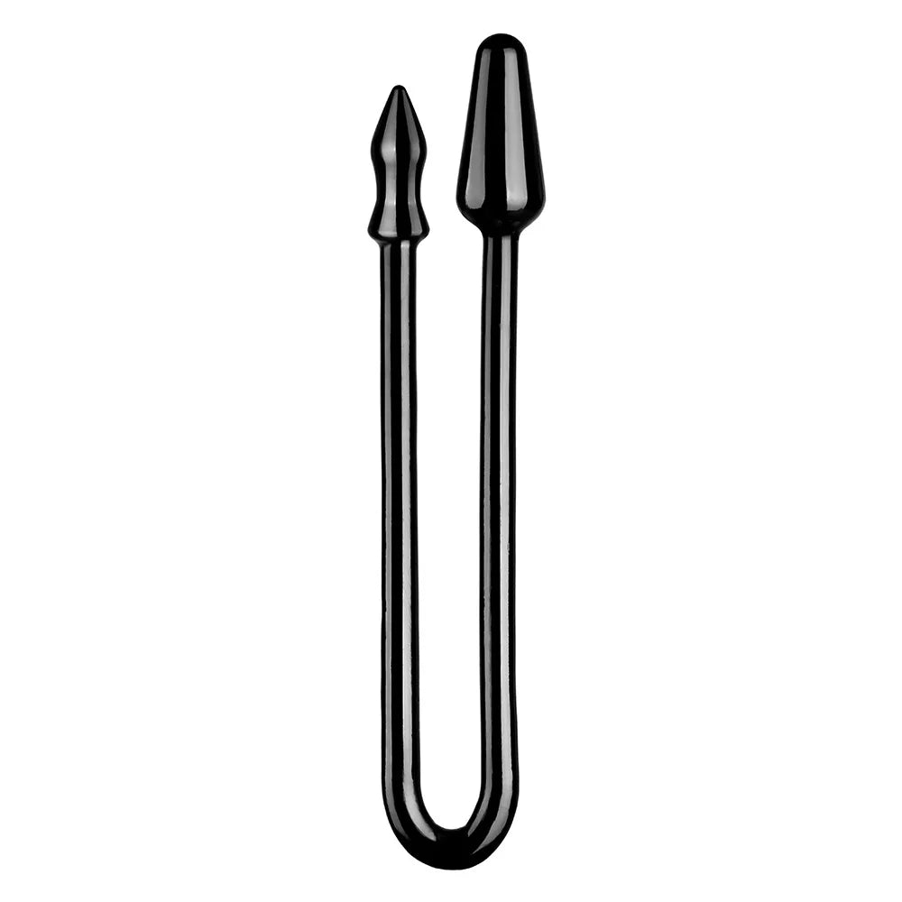 Anal Plug Double-Headed Transparent Super Long Safety TPE Smooth Soft Waterproof Manual Vaginal G-Spot Massager Conical