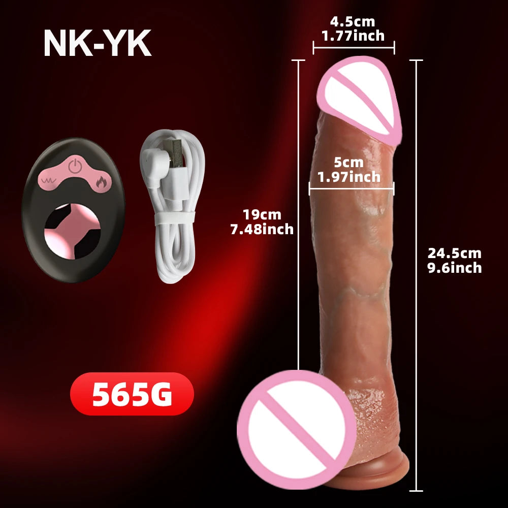 Big Penis Sex Toy Remote Control Realistic Dildo Vibrator Sexy Adult Toy Vibrating Female Sex Machine Heated Telescopic Vibrator