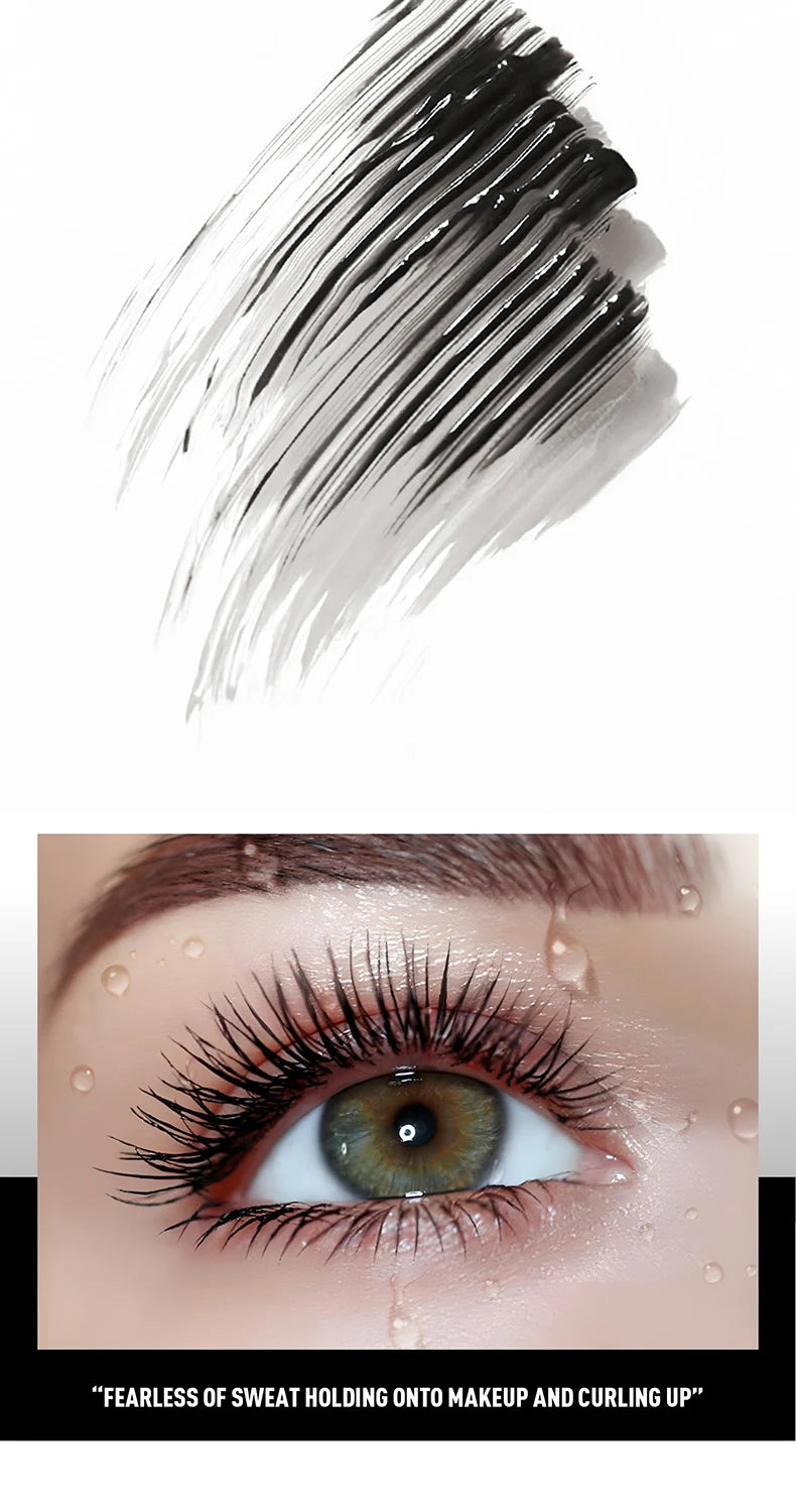 Long Lasting Waterproof Mascara 2mm Micro Engraving Brush Curling Lengthens Volumizes Smudgeproof Clump Free