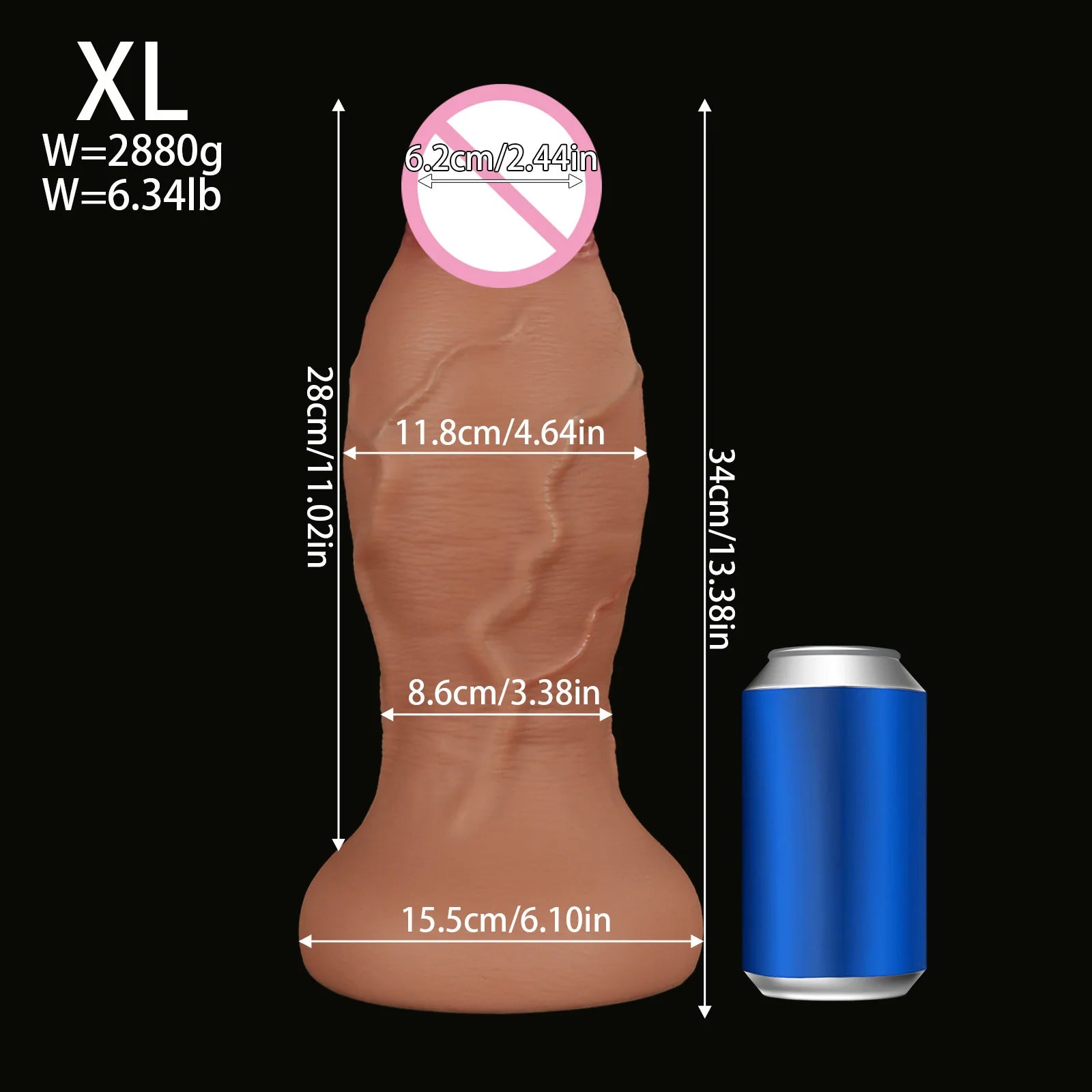 XXL Giant Realistic Dildo Anal Plug 13.2CM Super Thick Soft Silicone Huge Butt Plug Anal Dilator with Suction Cup Adult Sex Toys