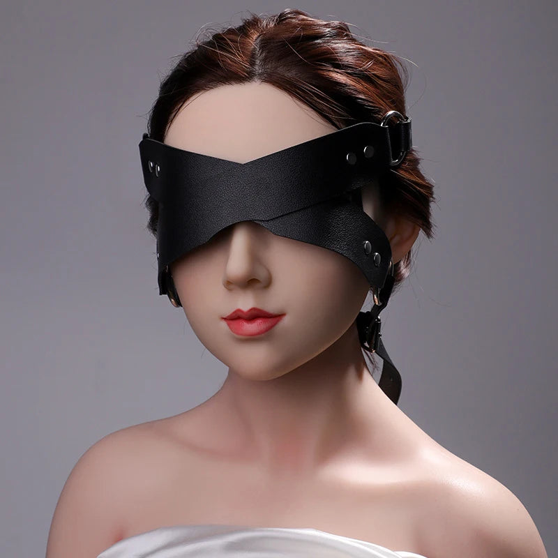 New Adult Erotic SM Bondage Leather Hanging Ear Blindfold Female Pornography Seduction Mask Couple Dating Flirting Game Sex Toys