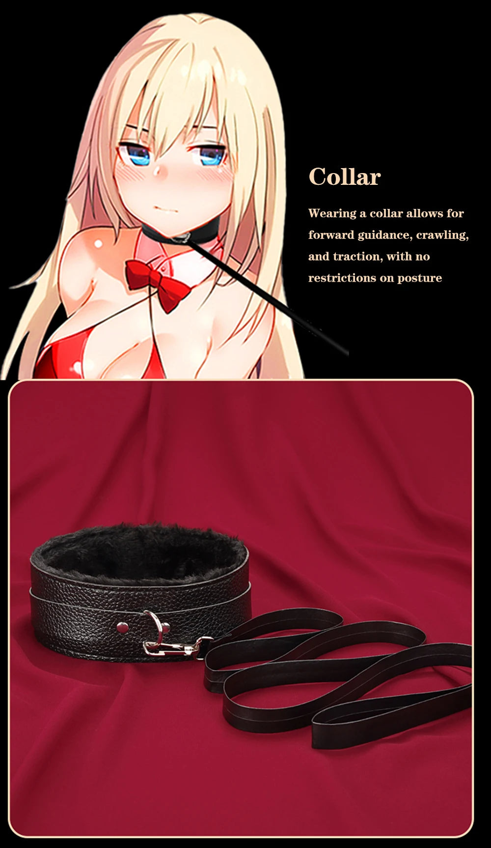 BDSM Bondage Restraint Kit 10 Pieces Drawstrings Collars Eye Masks Mouth Balls Whips Cotton Ropes Nipple Clamps Rope for Couples