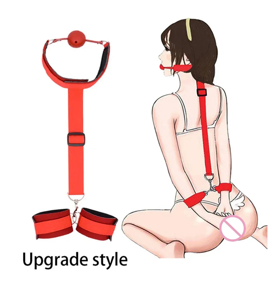 BDSM Bondage Gear Kit Erotic Sex Toys Adult Gmaes Bandage Obedience Slave And Master Couple Role Play Exotic Accessories Sexshop