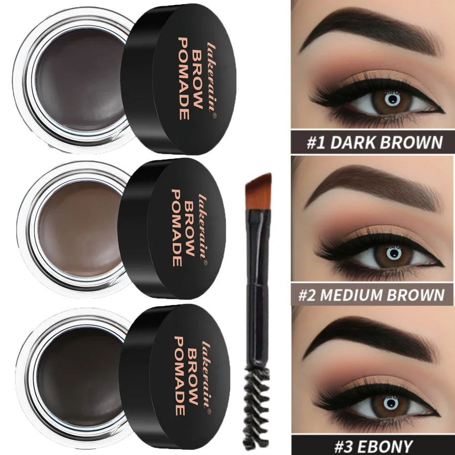 6 Colors Long-lasting Eyebrow Enhancers Makeup Waterproof 3D Natural Eye Brow Pomade Eyebrow Gel With Brush Professional Makeup
