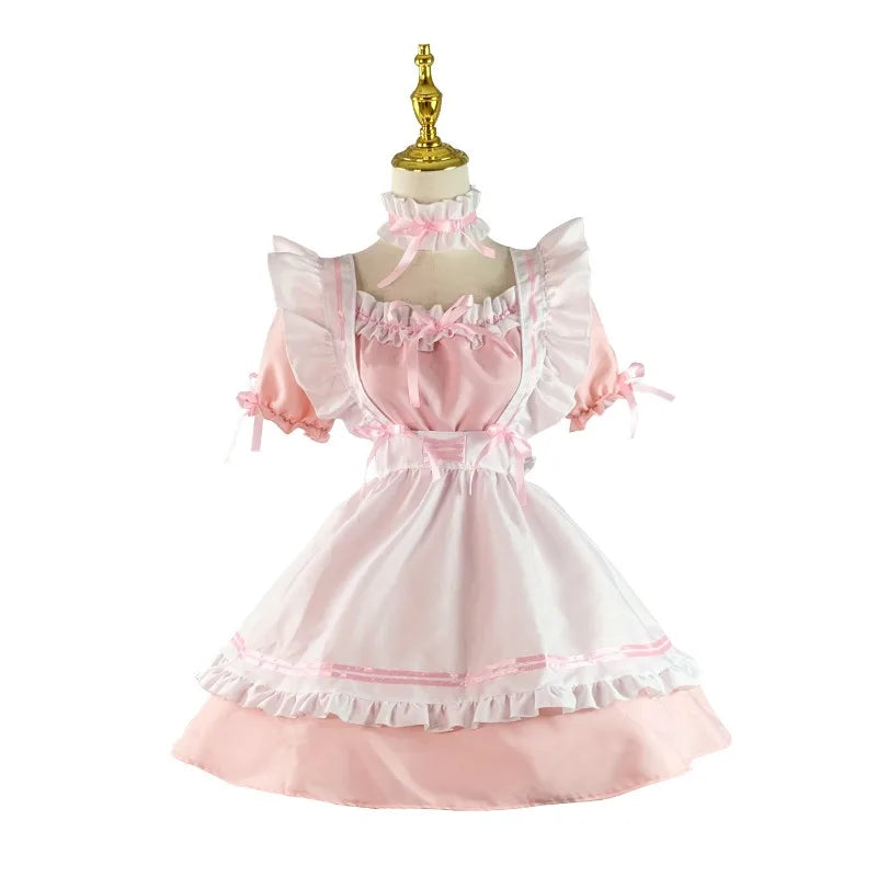 Black Pink Lolita Maid Costumes Cute Girls Women Lovely Maid Cosplay Costume Animation Show Japanese Outfit Dress Clothes S-5XL