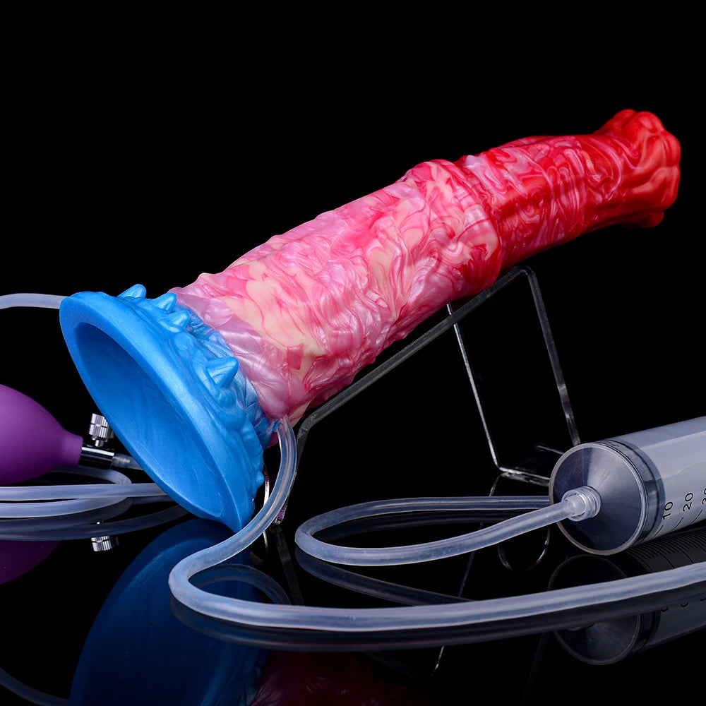 NNSX Long Horse Inflatable Squirting Anal Plug Strong Sucker for Women Masturbator Female Vagina Massage Butt Plug Sex Product