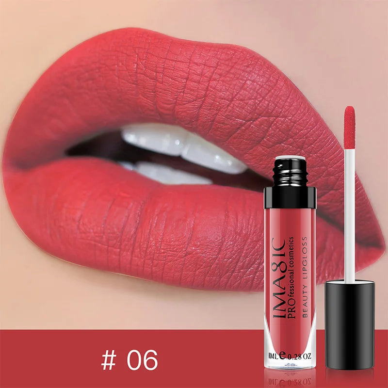 IMAGIC 1pcs matte  Sexy 28 color Matte Lipstick lipgloss Waterproof Long Lasting Gloss Beauty makeup lip gloss fashion lip