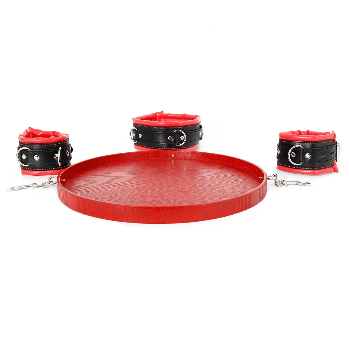 Bondage Toys Adjustable Leather Handcuffs Tray Ankle Cuffs Collar BDSM Restrsaints Erotic Adults Toys Fetish Dog Slave Sex Game