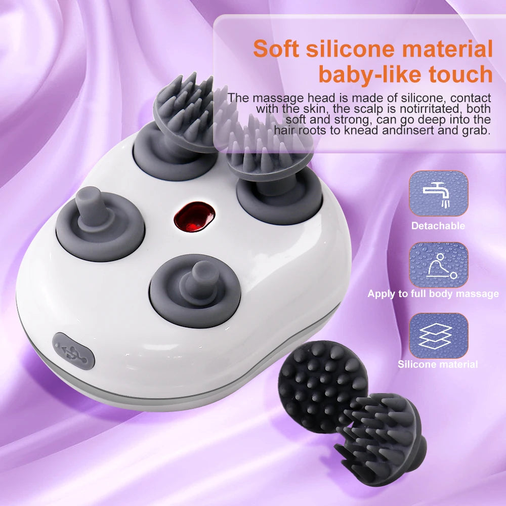 Electric Deep Tissue Scalp Head Massager Antistress Relax Body Massage Remove Muscle Tension Tiredness Vibrating Massageador