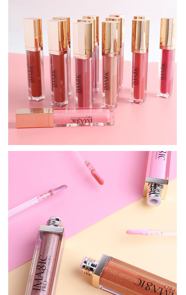 IMAGIC 20Colors Lip Glaze&Gloss Long Lasting Matte Moisturizing Lightweight Pigment Liquid Lipstick Silky Texture Women Makeup