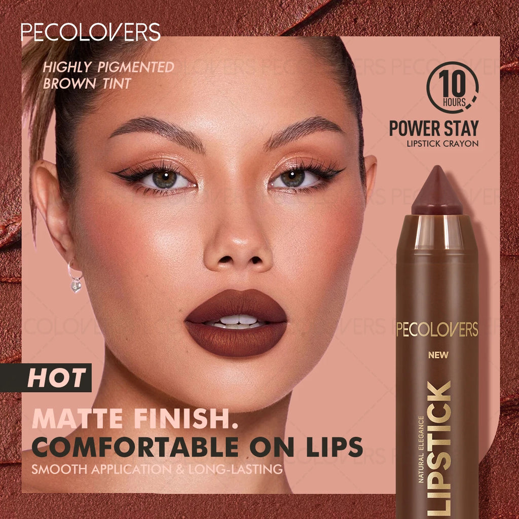 1PC 2-in-1 Lip Liner & Lipstick - Matte Texture,  Great for Lip Contouring, Perfect for Autumn and Winter Looks