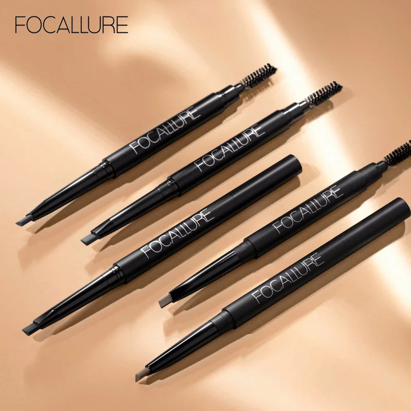 FOCALLURE Eyebrow Pencil 3 Colors Precise Brow Definer Waterproof Makeup Black Brown Eye Brows Cosmetics for Women's Make up