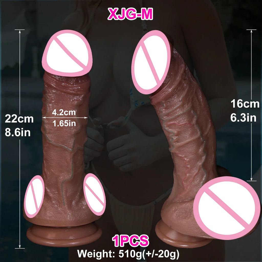 Giant Realistic Skin Thick Dildo Double Silicone Masturbation Penis Soft Small Cock Women Anal Sex Toy Suction Cup Adults Dick