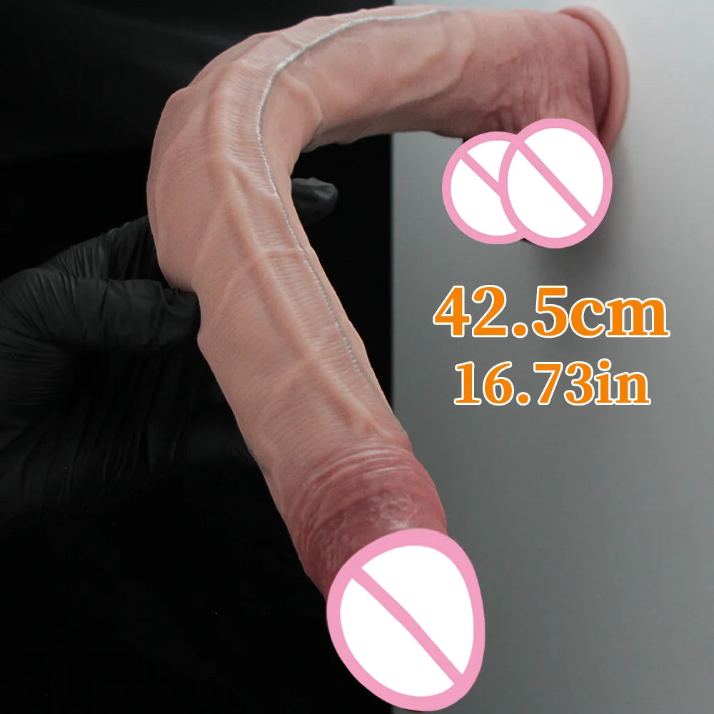 42.5cm Realistic Big Long Dildo Sex Toy Dildo with Strong Suction Cup Lifelike Silicone Sex Toys for Vagina Anal Stimulation