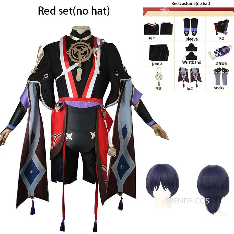 Scaramouche Cosplay Costume Balladeer Full Set Halloween Scaramouche Outfits for Comic Con