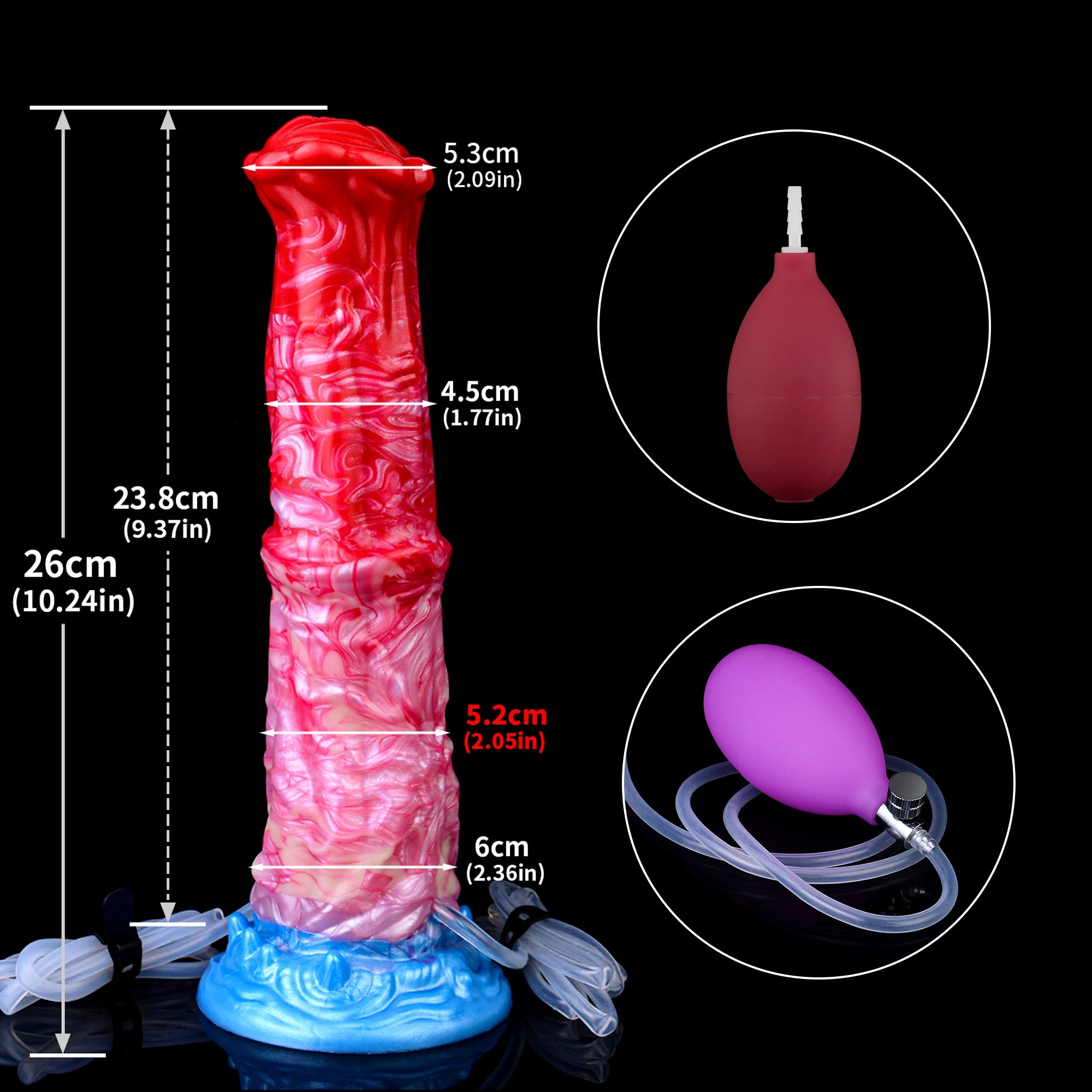 NNSX Long Horse Inflatable Squirting Anal Plug Strong Sucker for Women Masturbator Female Vagina Massage Butt Plug Sex Product