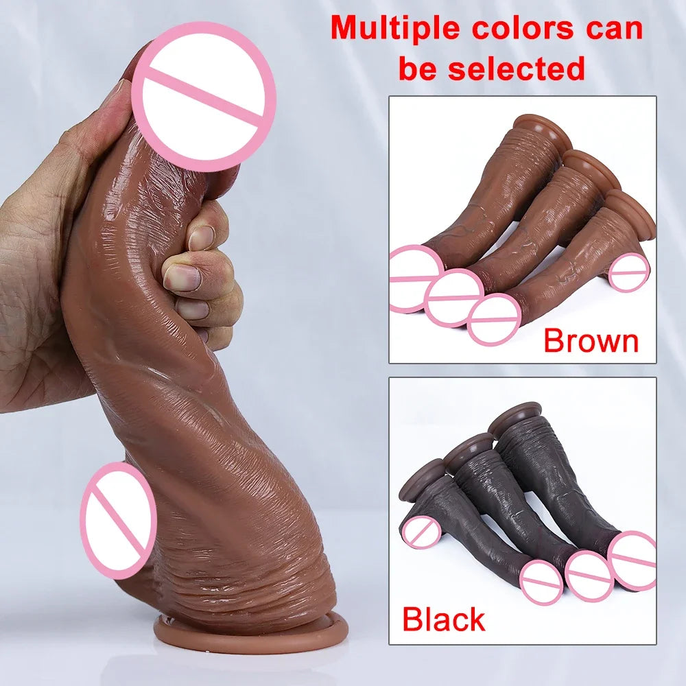 Huge Realistic Dildos for Women Real Skin Testicles Dildo Anal Vaginal Stimulation Strapon Big Glans Penis Sex Toys for Woman
