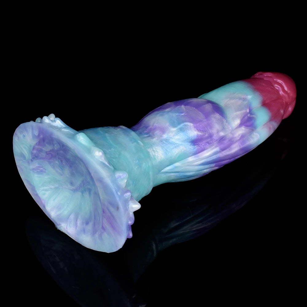 ELKKOST Large Fantasy Dragon Penis Size S M L Sex Toys with Sucker Long Colorful Dildo Silicone Anal Sex Toys Butt Plug