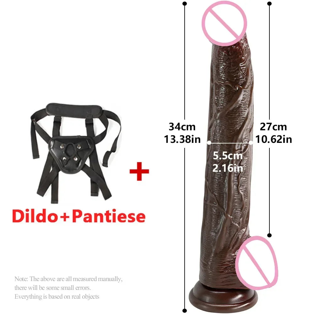 13.3in Super Long Penis Dildo Realistic Soft Dildo With Suction Cup Anal Sex Toys For Men Women Masturbator Huge Phallus