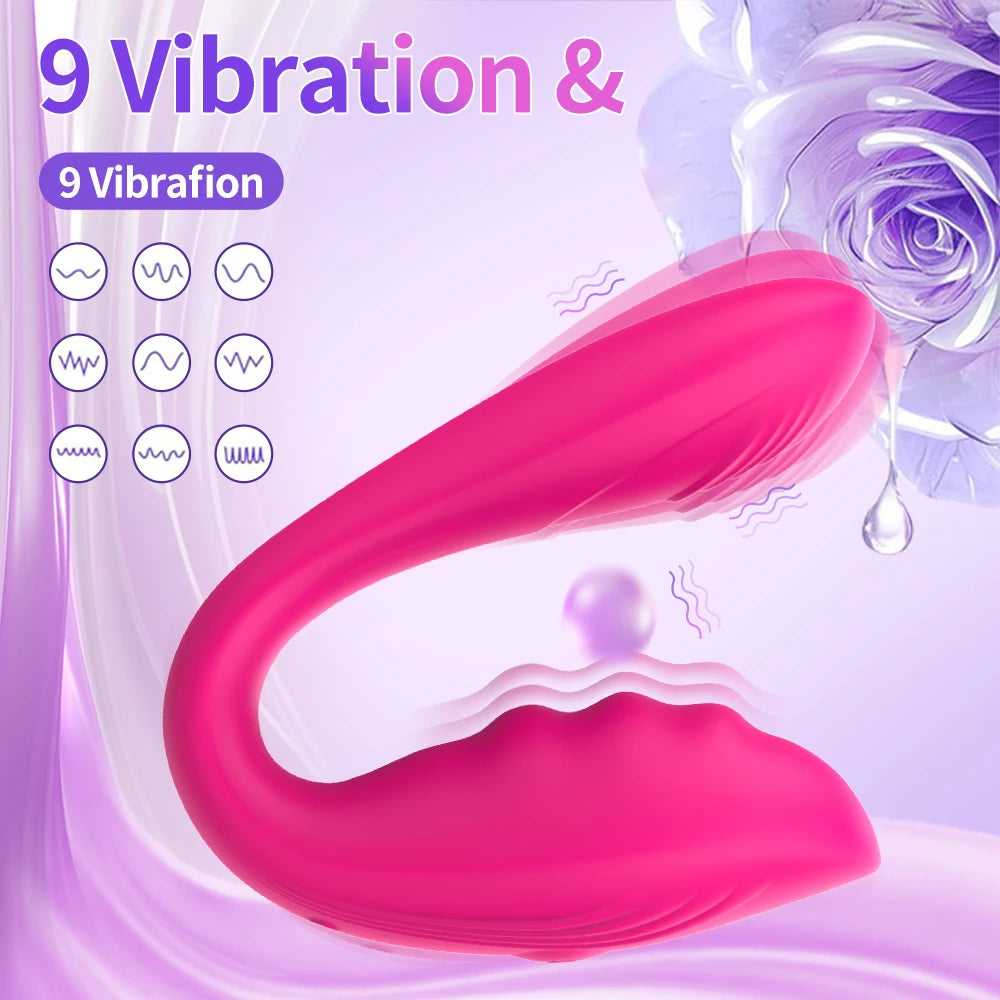 Couple Vibrator Adult Erotica Female Mini Wearable 9 Modes G-spot Clitoral Anal Stimulation Vibrator Female Sex Toys