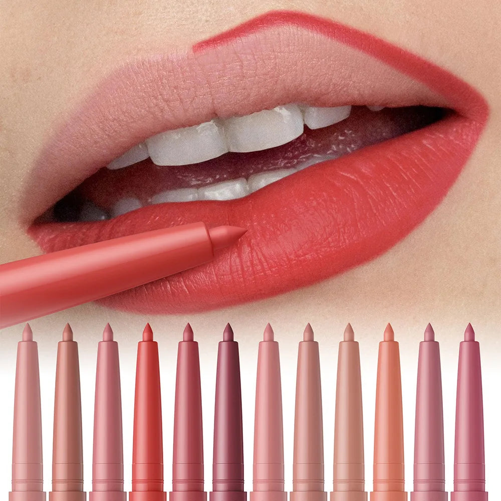 12 Colors Waterproof Lipliner Pencil Soft Mist Smooth Matte Lipliner Lipstick Pen Sexy Red Lip Contouring Lips Makeup Cosmetics