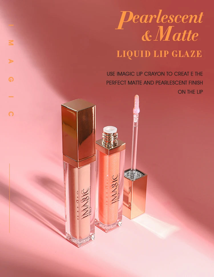 IMAGIC 20Colors Lip Glaze&Gloss Long Lasting Matte Moisturizing Lightweight Pigment Liquid Lipstick Silky Texture Women Makeup