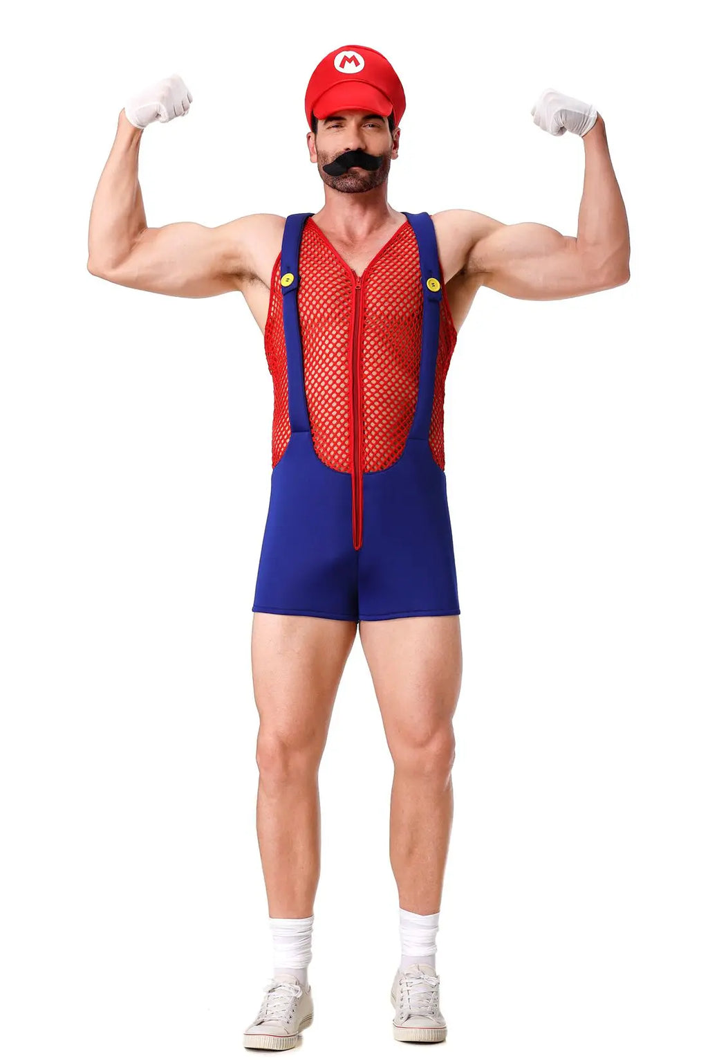 Adult Halloween Anime Cartoon Cosplay Costume With Hat Sexy Men Red Blue Super Plumber Brother Fancy Set Carnival Party Dress Up