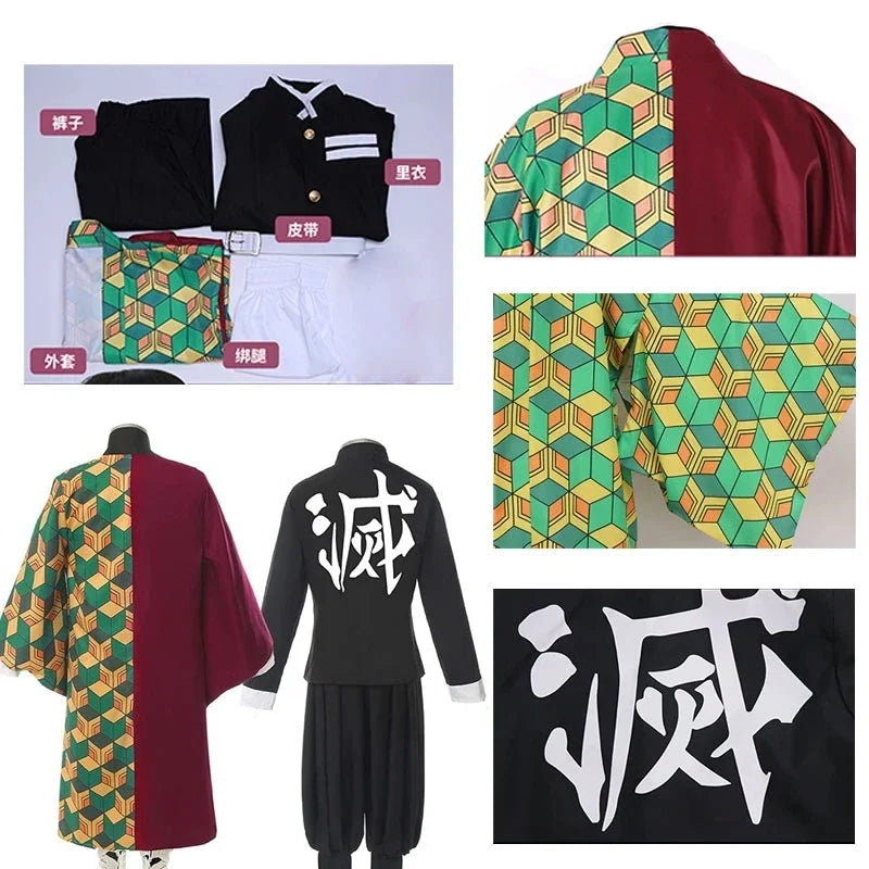 Anime  Demon Slayer Tomioka Giyuu Cosplay Costume Accessories Suit Uniforms Kimetsu No Yaiba  Costumes Wig Child Adult  Gift
