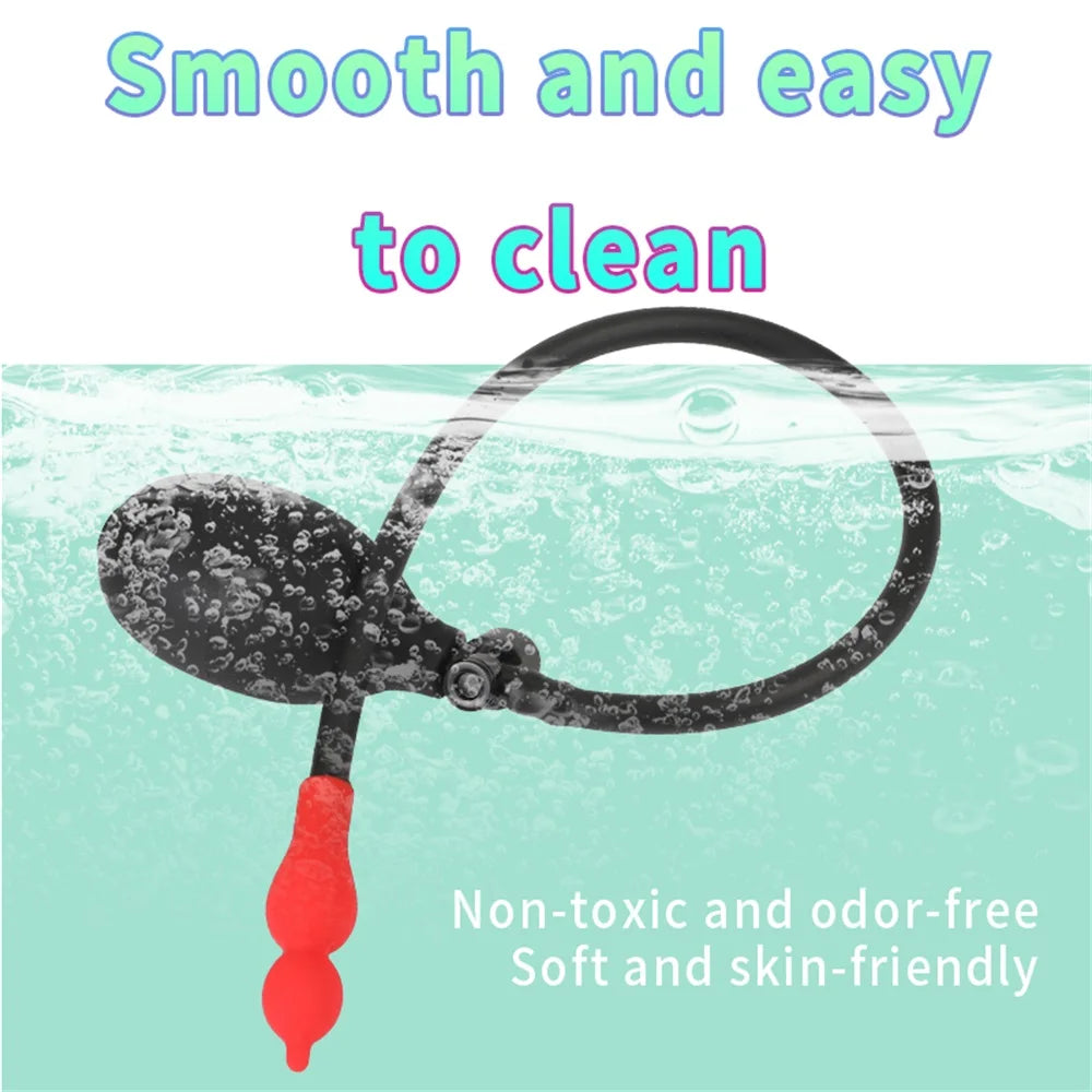 Inflatable Anal Dildo Plug Silicone Expandable Butt Plug with Pump Sex Toys for Women Men Anal Dilator Massager Adult Products