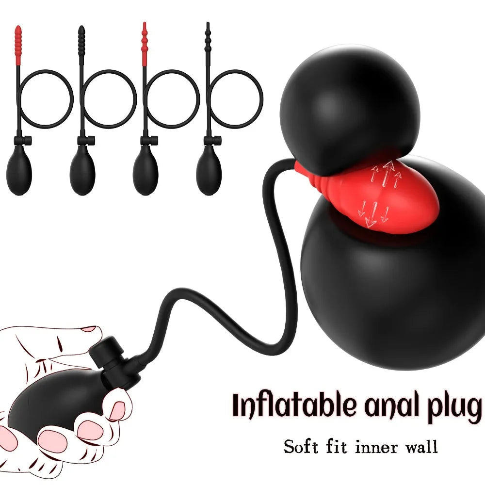 Inflatable anal plug: adult female vaginal and anal dilators, prostate massagers, giant beads, inflation tools, new anal toys